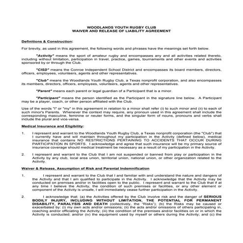 Waiver document 1 | PDF