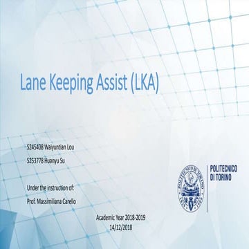 Design of Lane Keeping Assist