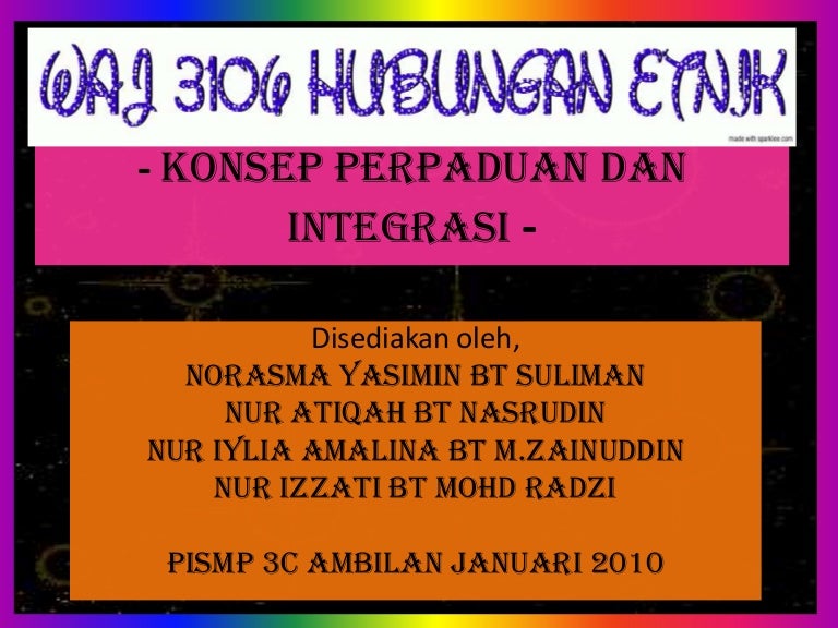 Waj 3106 Hubungan Etnik Perpaduan