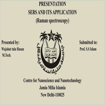 SERS (Raman Spectroscopy) | PPTX