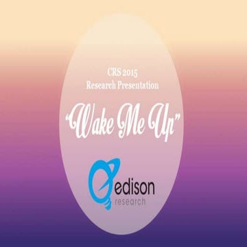 Wake Me Up! Country Radio Seminar 2015 Research Presentation