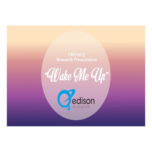 Wake Me Up! - The 2015 Country Radio Seminar Research Presentation