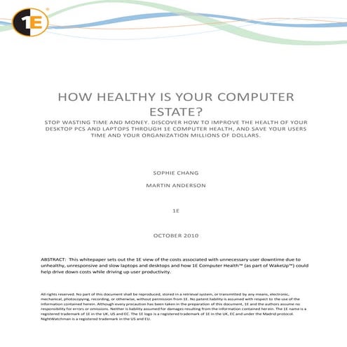 How healthy is your computer estate?
