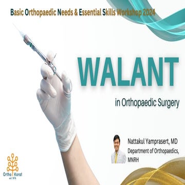 WALANT: wide awake local anaesthetic no tourniquet hand surgery | PPTX