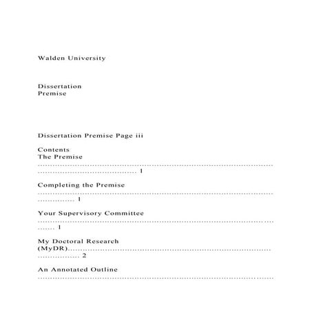 Walden University  Dissertation Premise .docx