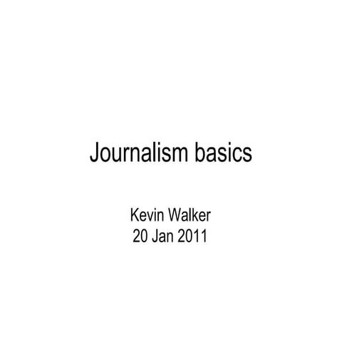 Design Research Methods: Journalism Basics