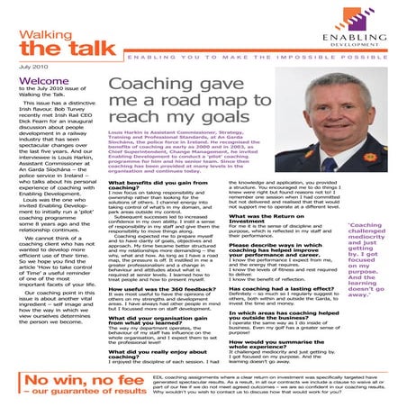 Walking The Talk July 2010