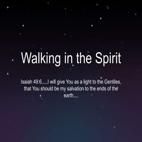 Walking with the Holy Spirit