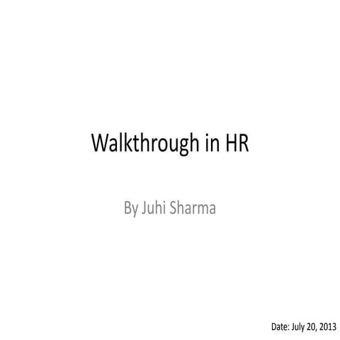 Walkthrough in hr