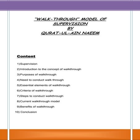 Walk through supervision.assingment