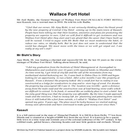 Wallace Fort Hotels Case