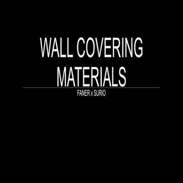 BLDTEC3 Wall Covering Materials