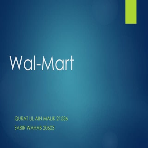 Wallmart analytics sales presentation needed for a project
