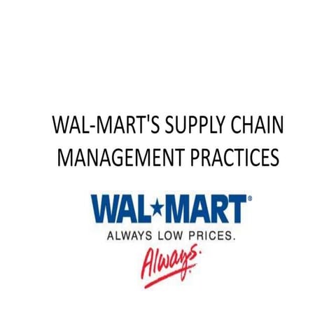Wallmart's suppy chain management service