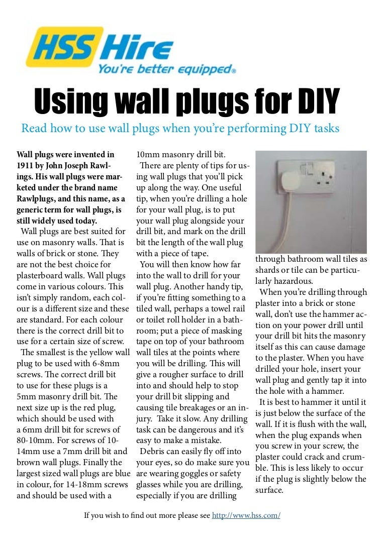 Using wall plugs for DIY