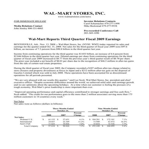Walmart Quarterly Earnings Q3 2009(2)
