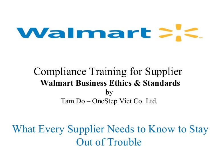 Walmart compliance training osv