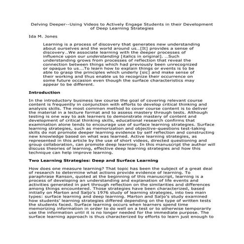 --Using Videos to Actively Engage Students in their Development of Deep Learn...