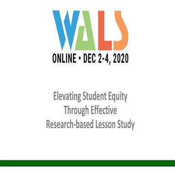 Open Research Lesson WALS 2020 online conference