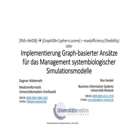 Implementierung Graph-basierter Ansätze für das Management systembiologischer...