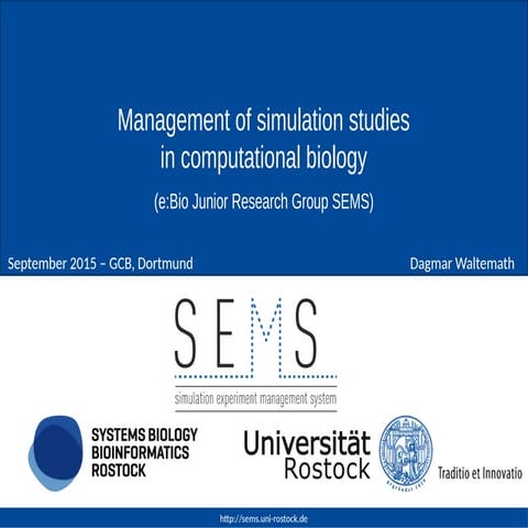 Management of simulation studies in computational biology