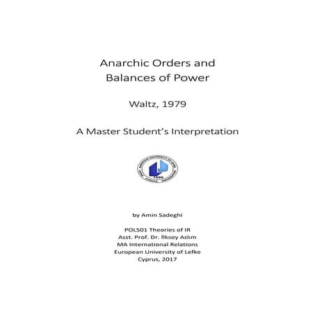 Waltz Anarchic Orders and Balances of Power