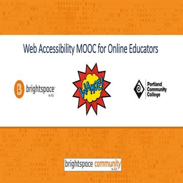 Wamoe Webinar: Web Accessibility MOOC for Online Educators