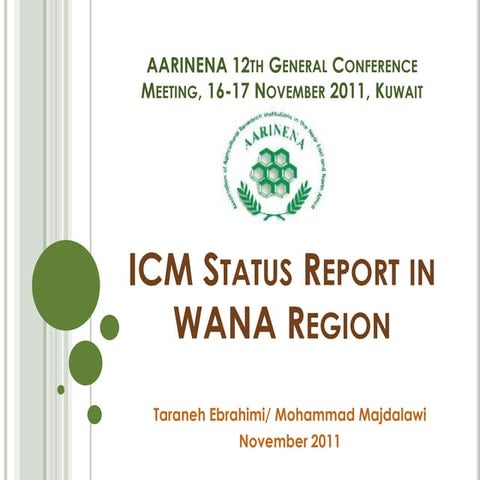 ICM Status Report in WANA Region ,2011