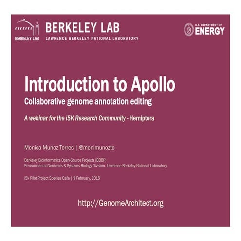 Introduction to Apollo for i5k