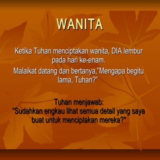 Keajaiban Wanita ( Motivasi Slide) ...