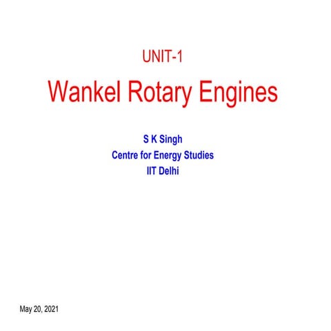 Wankel rotary engines