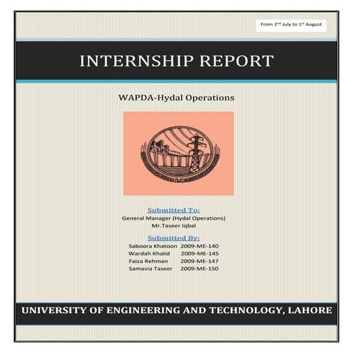 Wapda internship report