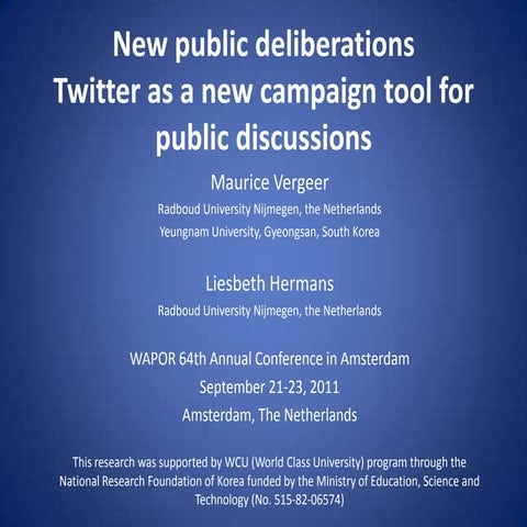 Candidates' Communication patterns on Twitter