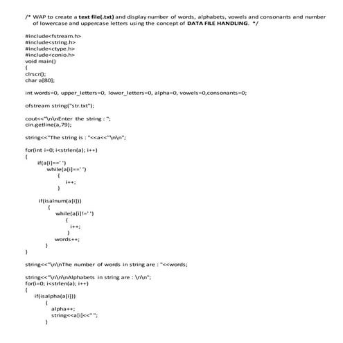 Wap to create a text file and display number of words