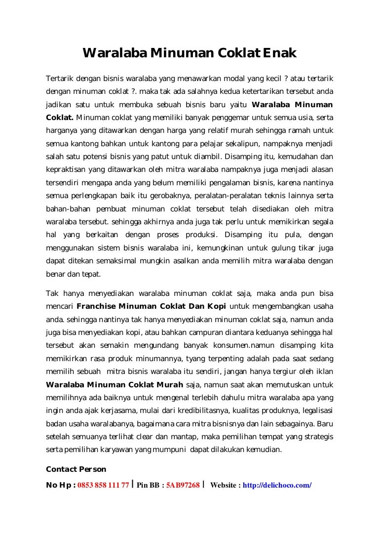 Business plan minuman coklat picture