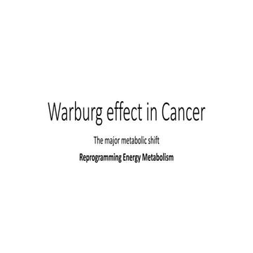Warburg effect &amp; cancer