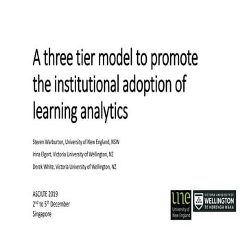 A three tier model to promote the institutional adoption of learning analytics