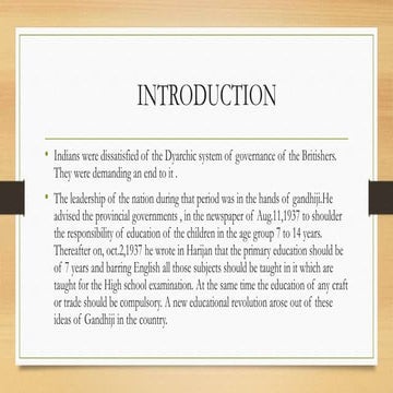 Wardha Scheme of Basic Education : 1937.