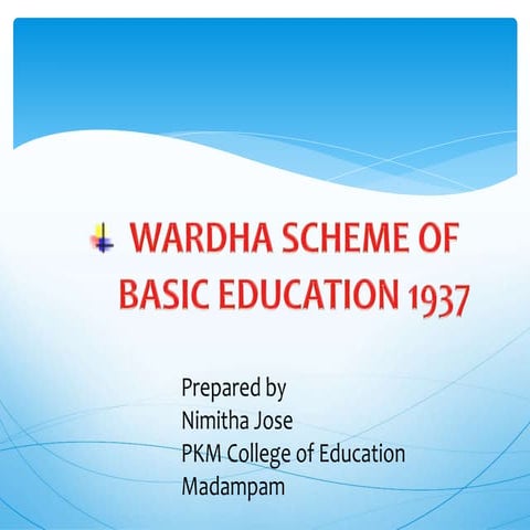 Wardha Scheme of Basic Education