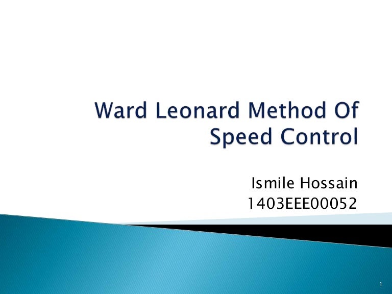 Ward leonard method of speed control