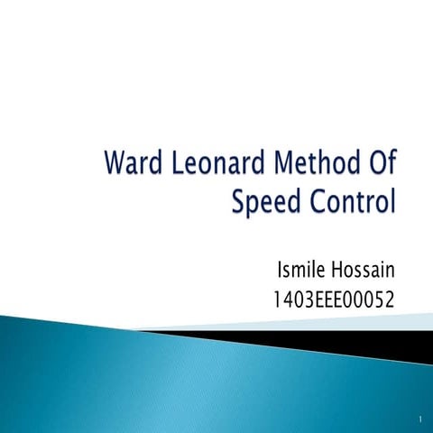 Ward leonard method of speed control