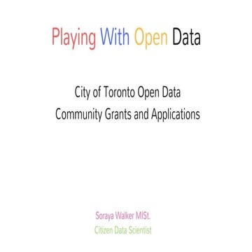 Open Data - City of Toronto Community Grants and Applications