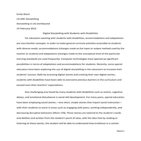 Storytelling in LIS and Beyond