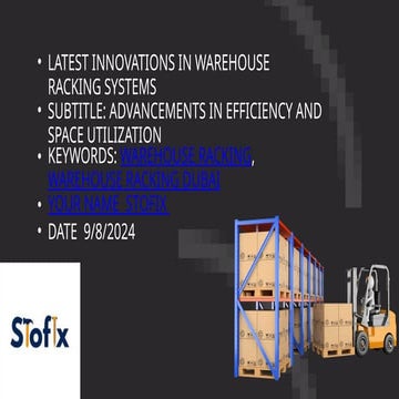 Maximizing Warehouse Efficiency: Pallet Racking Systems in Dubai | PDF
