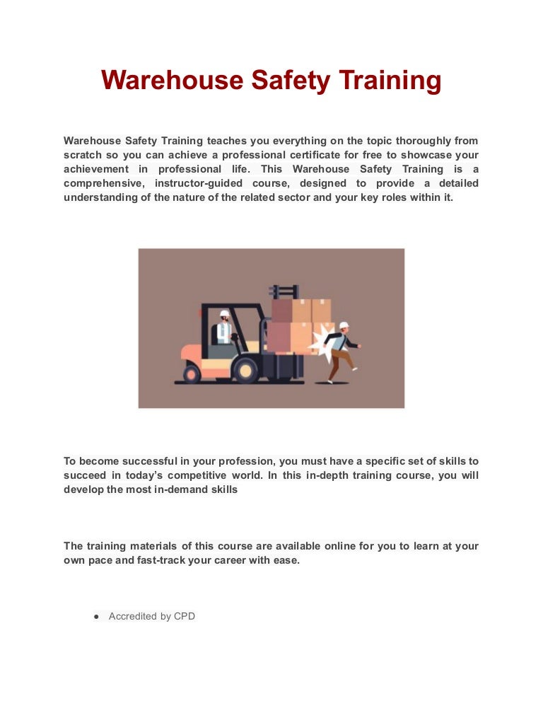 Warehouse safety training