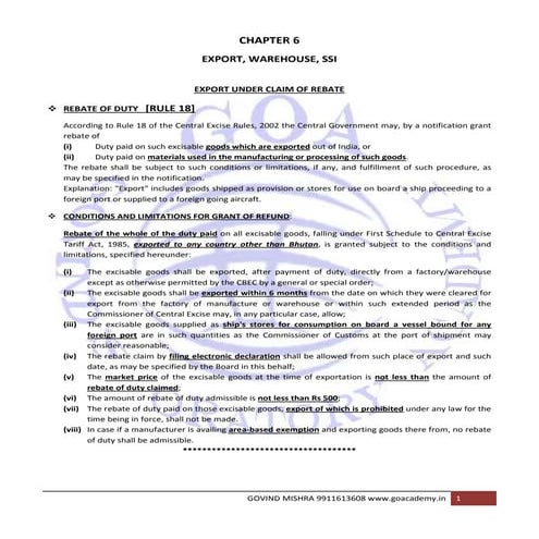 Excise Warehouse, SSI ICSI Professional