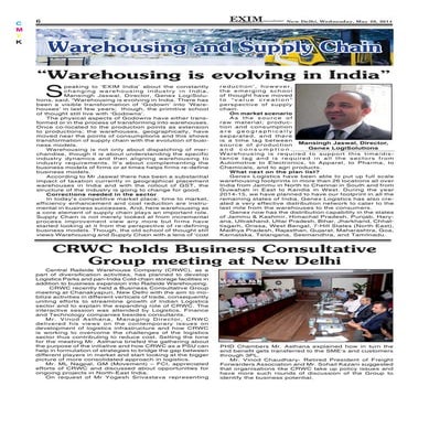 Genex CEO's Interview in EXIM - India Newsletter on Warehousing ...