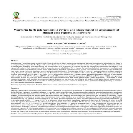 Warfarin vitamin k_patel_2008