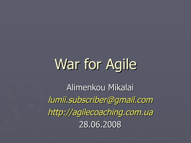 War for Agile