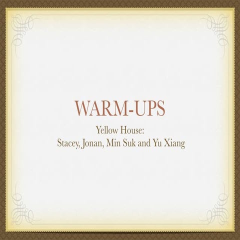 Warm Ups and Contraindicative Stretches